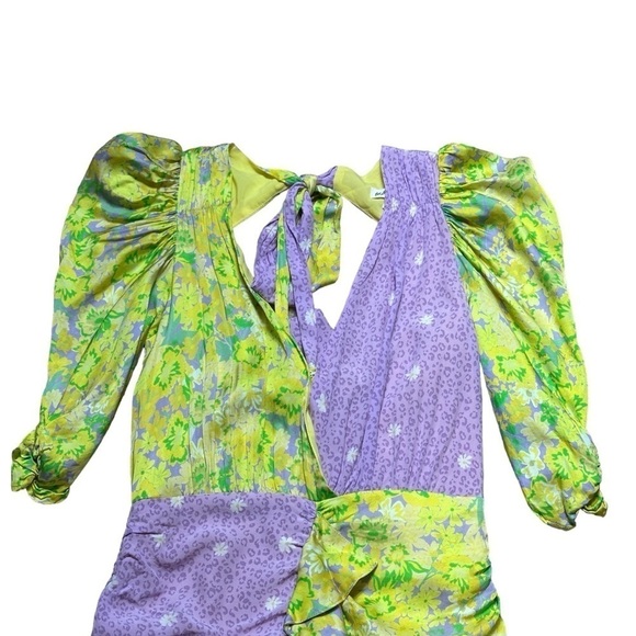 For Love & Lemons Dubois Mixed Print Freedom Floral Mini Dress US S - Picture 3 of 10